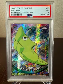 Pokemon 2000 Topps Chrome Metapod Tekno PSA 7 Near Mint #11 - Image 1