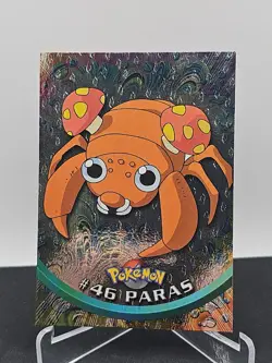1999 Topps Pokemon Tv Animation #46 Paras Black Logo Foil Set Break - Image 1