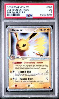 PSA 3 2005 Pokemon EX Delta Species Jolteon EX Holo Foil 109/113 - Image 1