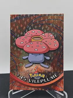 1999 Topps Pokemon Tv Animation #45 Vileplume Black Logo Foil Set Break - Image 1