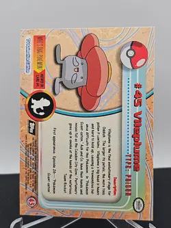 1999 Topps Pokemon Tv Animation #45 Vileplume Black Logo Foil Set Break - Image 2
