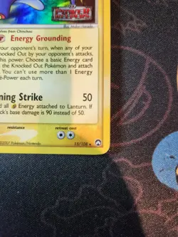 Lanturn 15/108 EX Power Keepers Reverse Holo Stamped Pokemon Card NM - Image 3