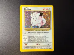 Pokemon TCG Clefairy Base Set Holo Unlimited Rare Card 5/102 - Image 1