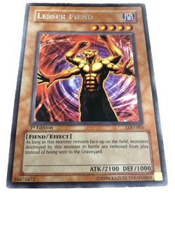 YuGiOh Card LESSER FIEND Legacy of Darkness LOD-003 RARE 1ST Edition - Image 2