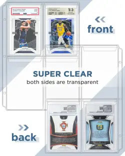 Graded Card Sleeves, PSA Slab Binder Pages for Storage & Clear - Image 2