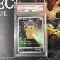 Pokemon Pikachu 25th Anniversary Holo PSA10 Trading Card 001/028 - Image 1