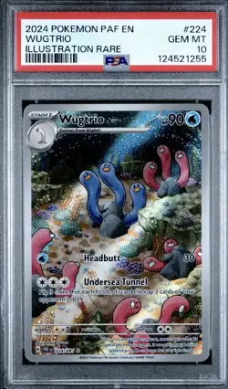Pokemon TCG Wugtrio 224/091 2024 Paldean Fates Illustration Rare Card - PSA 10 - Image 1
