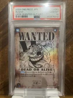 One Piece Card PSA10 Buggy R SP OP09-051 Rare Collector Limited Edition - Image 1