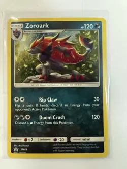 Pokemon Zoroark SM89 Sun & Moon Holo Ultra Rare Black Star Promo Pokemon Card - Image 1
