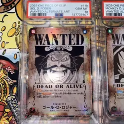 One Piece Wanted Poster PSA10 SP Luffy Ace Sabo Roger Trading Card Set - Image 2