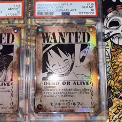 One Piece Wanted Poster PSA10 SP Luffy Ace Sabo Roger Trading Card Set - Image 3