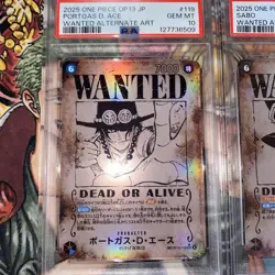 One Piece Wanted Poster PSA10 SP Luffy Ace Sabo Roger Trading Card Set - Image 4