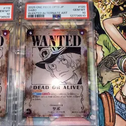 One Piece Wanted Poster PSA10 SP Luffy Ace Sabo Roger Trading Card Set - Image 5