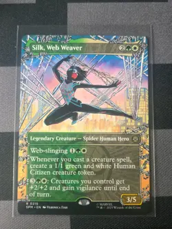 Silk, Web Weaver 0215 R Non-Foil Borderless Spider-Man MTG - Image 1