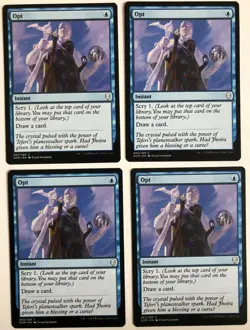 Opt X4 LP Dominaria MTG Wizards of the Coast Magic the Gathering Playset EDH - Image 1