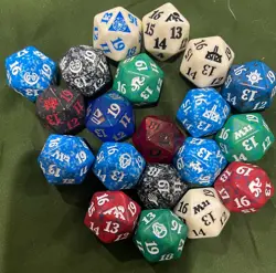 MTG Spindown+D20 Dice lot of 20. Guarantee No doubles. Min 10 Diff Sets Per Lot. - Image 1