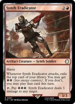 Synth Eradicator Fallout Commander MTG MAGIC ARTIFACT SYNTH SOLDIER #67 R O25 - Image 1