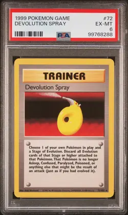 1999 POKEMON GAME #72 DEVOLUTION SPRAY PSA 6 - Image 1