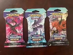 Pokemon TCG Sword & Shield Chilling Reign Sleeved Booster Pack Lot Of 3 X3 - Image 1