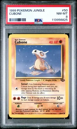 1999 POKEMON JUNGLE #50 CUBONE PSA 8 - Image 1
