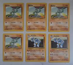 6 LOT Pokemon x4 MACHOP & x2 MACHOKE 1st Edition # 52/102 ~ 34/102 Mint MT VTG - Image 1