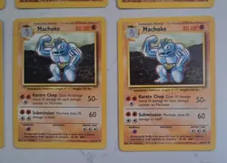 6 LOT Pokemon x4 MACHOP & x2 MACHOKE 1st Edition # 52/102 ~ 34/102 Mint MT VTG - Image 5