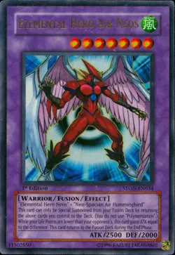 Yugioh Elemental Hero Air Neos STON-EN034 Ultra Rare 1st Edition MOD Play - Image 1
