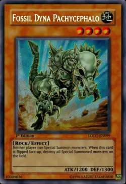 Yugioh Secret Rare Fossil Dyna Pachycephalo LODT-EN099 1st Edition - Image 3