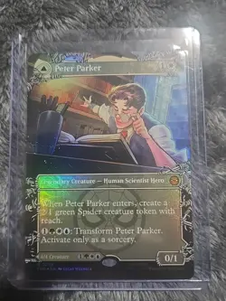 MTG Spider-Man Peter Parker Borderless Showcase Foil Unplayed - Image 1