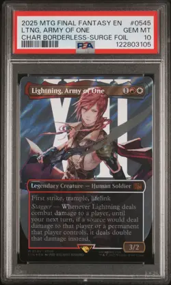 2025 MTG FINAL FANTASY #0545 LIGHTNING, ARMY OF ONE PSA 10 - Image 1