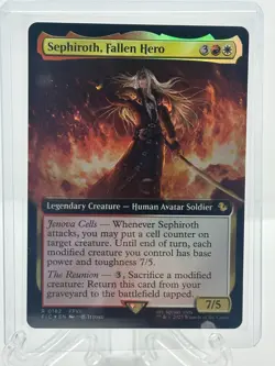 NM - Sephiroth, Fallen Hero, #0182 - Borderless Foil - Final Fantasy x MTG - Image 1