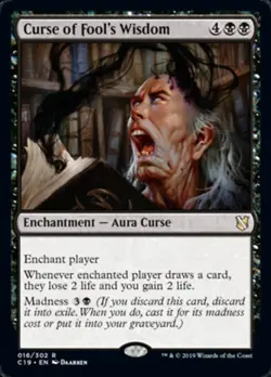 [1x] Curse of Fool's Wisdom Near Mint, English Commander 2019 MTG Magic - Image 1