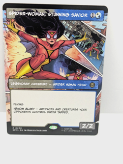 MTG Spiderman - Spider-Woman, Stunning Savior - Borderless - Rare - SPM 230 - - Image 1