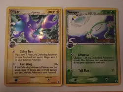 Pokemon Cards Ex Dragon Frontiers Wooper 71/101 & Gligar 16/101 Reverse Holo - Image 1