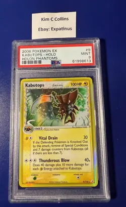 Pokemon 2006 EX Holon Phantoms Kabutops #9 Holo PSA 9 Mint - Image 1