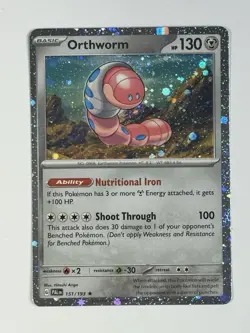 Pokemon TCG - Orthworm - 151/193 - 2023 - Paldea Evolved - Cosmo Holo Rare - Image 1