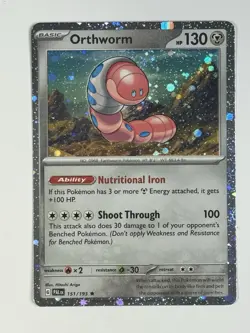 Pokemon TCG - Orthworm - 151/193 - 2023 - Paldea Evolved - Cosmo Holo Rare - Image 3