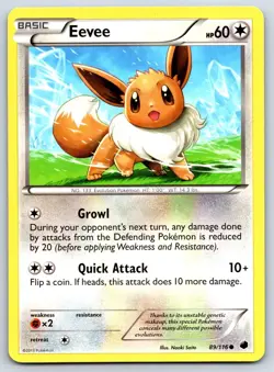 Eevee - BW Plasma Freeze 89/116 Black White Naoki Saito Pokemon Card LP - Image 1