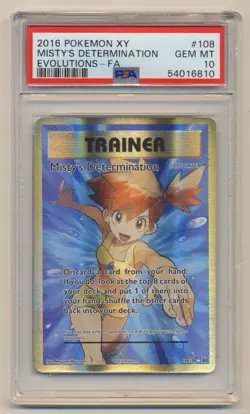 PSA 10 Pokemon XY Evolutions Full Art Misty's Determination 108/108 GEM MINT!! - Image 1