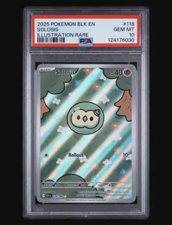 2025 POKEMON SOLOSIS 118/86 “Booger Mew” BLACK BOLT ILLUSTRATION RARE PSA 10! - Image 1