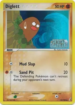 Moderately Played, English - 1 x Pokemon Diglett - 50/100 - Common - Reverse Hol - Image 1