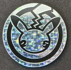 Pikachu 25th Ann. Celebrations Silver Holographic Jumbo Coin Offical Pokemon NM - Image 1
