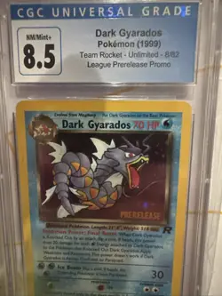 CGC 8.5 Dark Gyarados Team Rocket Holo 8/82 Prerelease Promo Pokemon Card - Image 3