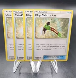 X4 Sun & Moon Unbroken Bonds 165/214 Chip-Chip Ice Axe Pokemon Trainer Playset - Image 1
