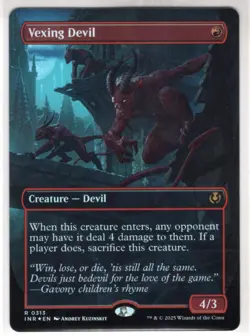 MTG Innistrad Remastered Foil Borderless Card #313 Vexing Devil - Image 1