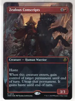 MTG Innistrad Remastered Foil Borderless Card #314 Zealous Conscripts - Image 1