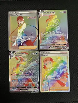 Pokemon TCG Rainbow Rare 4 Card Lot Kyurem VMAX Alcremie VMAX Trainer Copycat - Image 1