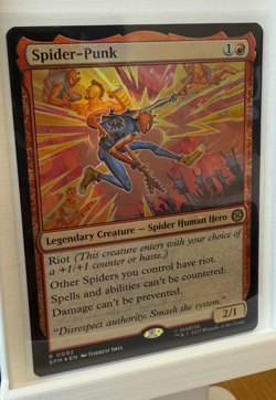 MTG Spider-Man - SPIDER-PUNK Rare 0092 FOIL Card - Image 1