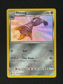 Metang SV31/SV94 Holo Pokemon Card Hidden Fates Baby Shiny - Image 1