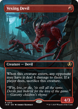 MTG Innistrad Remastered Borderless Card #313 Vexing Devil - Image 1
